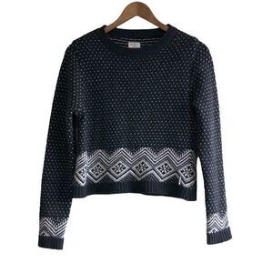 🎃3/$25🎃 Pepe Jeans Dorris Wool Cozy Knit Long Sleeve Cropped Sweater Top Black